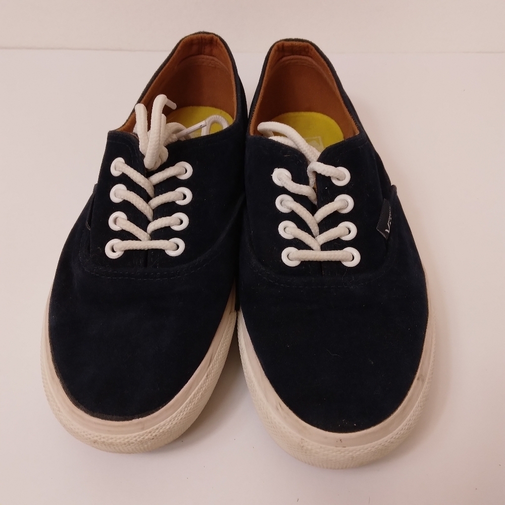 EUC Unisex Blue Sueded Velvet Vans Men's 4.5 Women's 6.5 - Picture 2 of 8